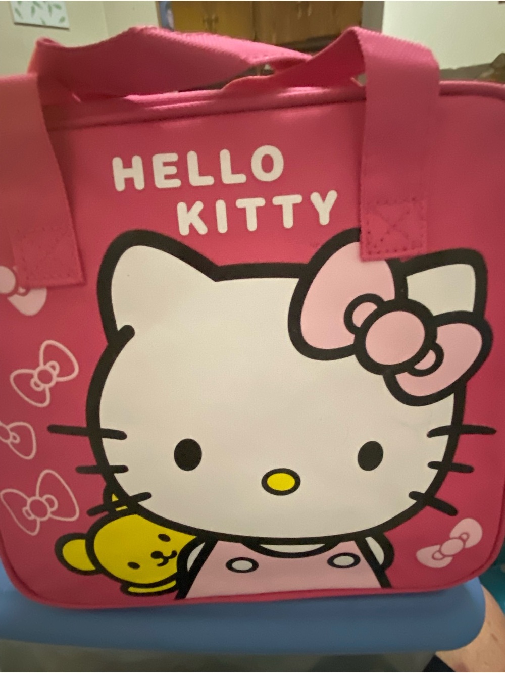 Hello Kitty Pink Character Lunch Tote with Bow Accent